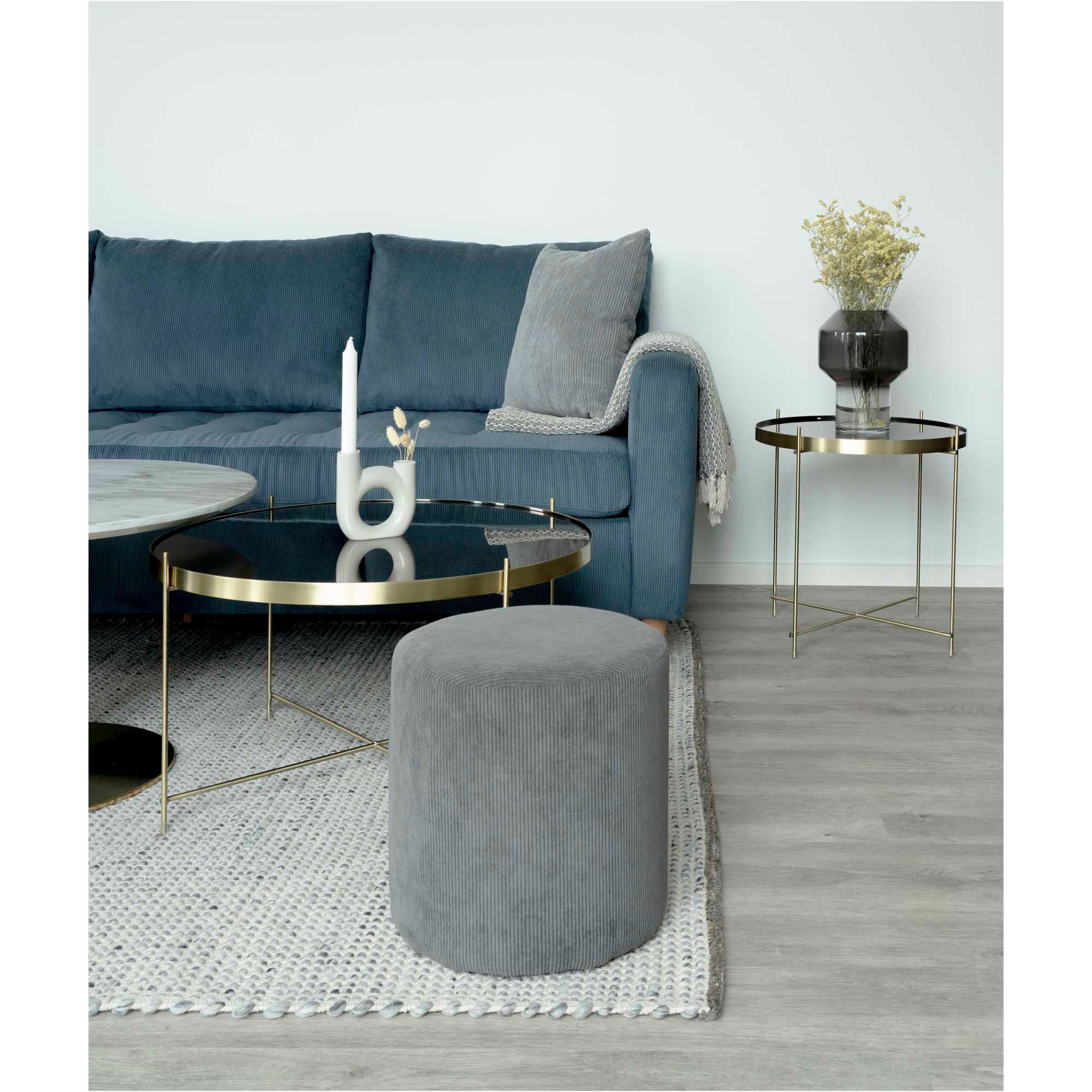 Venezia – Couchtisch, Glas & Stahlgestell Ø48×48 cm